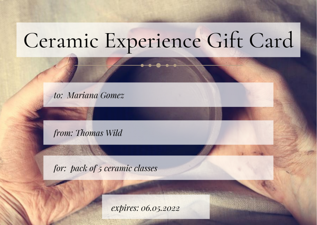ceramic experience gift