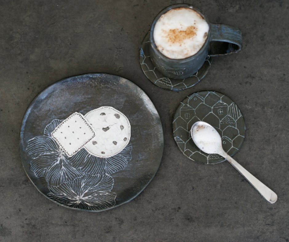 Ceramic workshop breakfast set